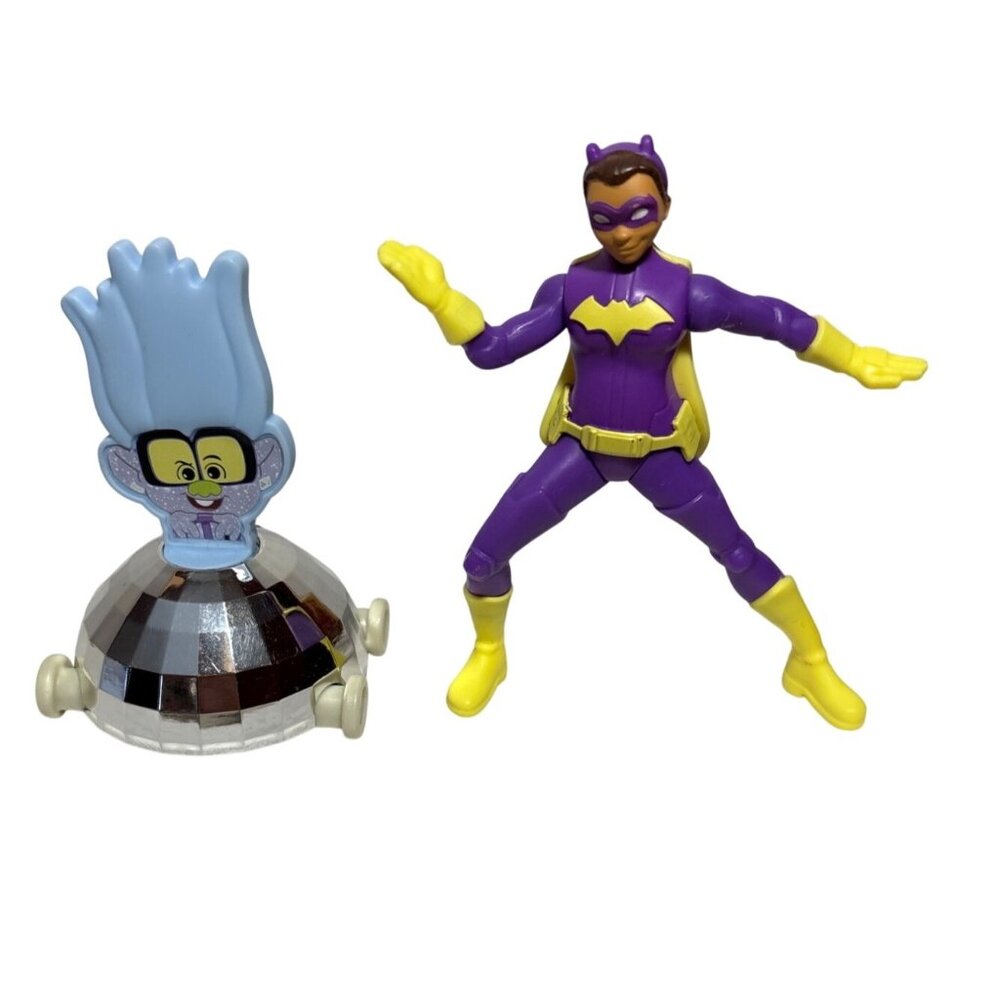 Burger King 2023 Batgirl & 2021 Trolls TrollsTopia Tiny Guy Toy Figures Set